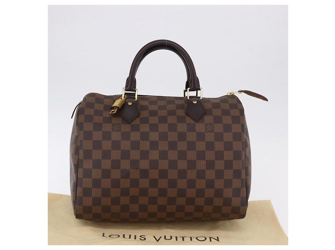 Borsa a mano LOUIS VUITTON Damier Ebene Speedy 30 N41364 LV Auth am12493V - vista 12