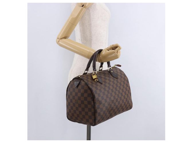 Borsa a mano LOUIS VUITTON Damier Ebene Speedy 30 N41364 LV Auth am12493V - vista 23