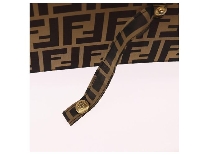 Parapluie FENDI Zucca Nylon Marron Doré Auth 200211A - vue 8