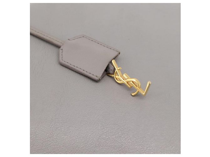 SAINT LAURENT Tote Bag aus Leder Grau Goldton Auth 202234 Braun - Ansicht 16