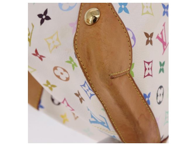 Borsa Tote LOUIS VUITTON Monogram Multicolor Ursula White M40123 LV Auth ka5973V Bianco - vista 11
