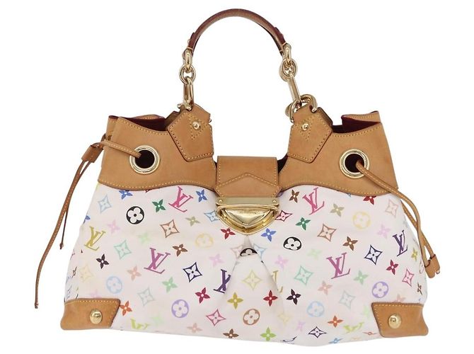 Borsa Tote LOUIS VUITTON Monogram Multicolor Ursula White M40123 LV Auth ka5973V Bianco - vista 2