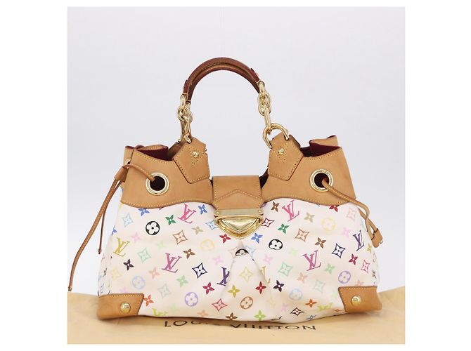 Borsa Tote LOUIS VUITTON Monogram Multicolor Ursula White M40123 LV Auth ka5973V Bianco - vista 28