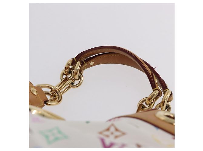 Borsa Tote LOUIS VUITTON Monogram Multicolor Ursula White M40123 LV Auth ka5973V Bianco - vista 9