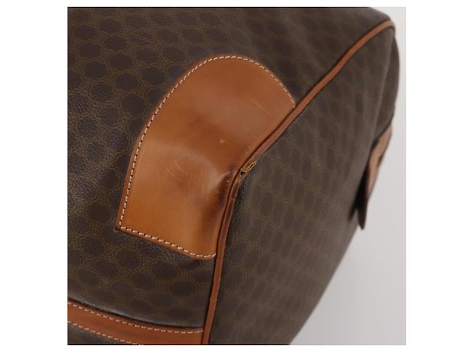 Céline Borsa Boston CELINE Macadam Canvas PVC Leather Brown Gold Auth 197871 Marrone D'oro - vista 10