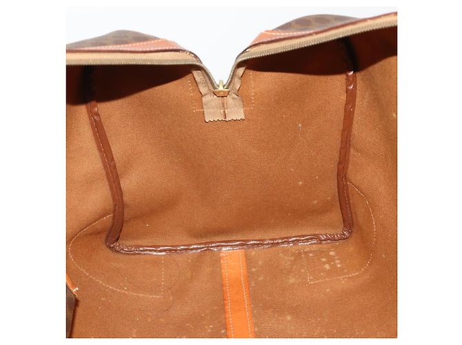 Céline Borsa Boston CELINE Macadam Canvas PVC Leather Brown Gold Auth 197871 Marrone D'oro - vista 22