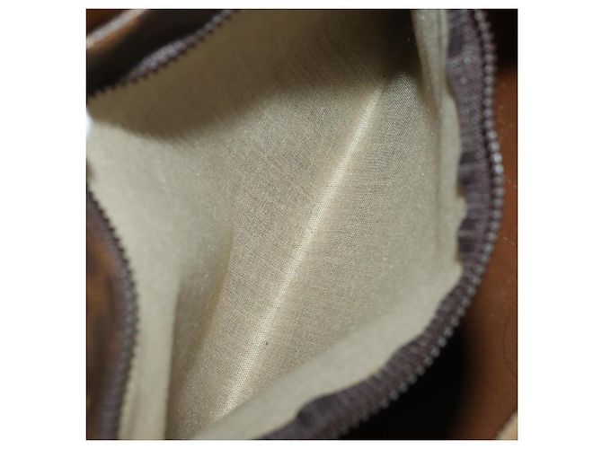 Céline Borsa Boston CELINE Macadam Canvas PVC Leather Brown Gold Auth 197871 Marrone D'oro - vista 24
