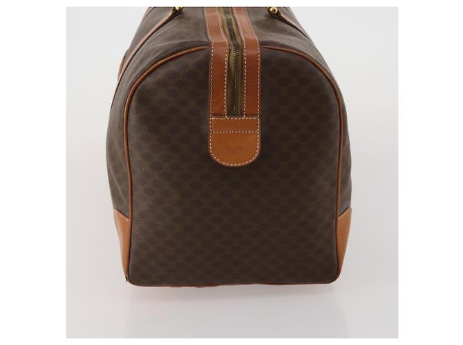 Céline Borsa Boston CELINE Macadam Canvas PVC Leather Brown Gold Auth 197871 Marrone D'oro - vista 4