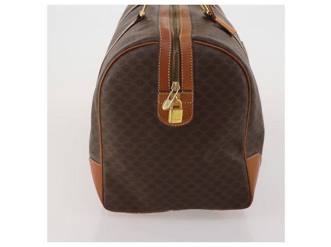 Céline Borsa Boston CELINE Macadam Canvas PVC Leather Brown Gold Auth 197871 Marrone D'oro - vista 5