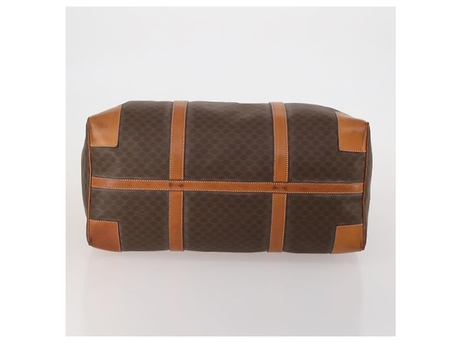 Céline Borsa Boston CELINE Macadam Canvas PVC Leather Brown Gold Auth 197871 Marrone D'oro - vista 9
