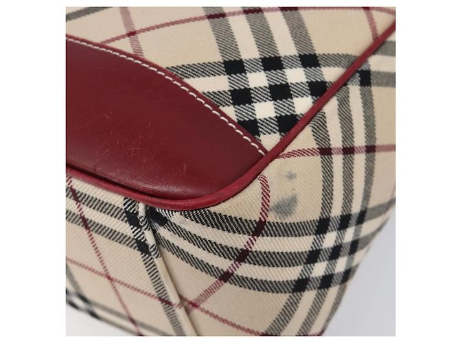 Borsa a tracolla BURBERRY Nova Check Blue Label in tela beige e argento Auth 199428 - vista 10