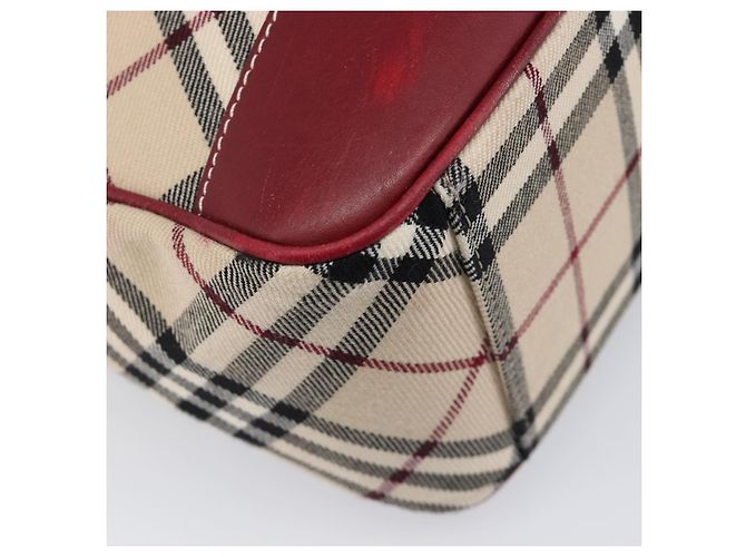 Borsa a tracolla BURBERRY Nova Check Blue Label in tela beige e argento Auth 199428 - vista 11