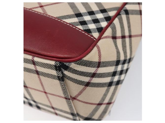 Borsa a tracolla BURBERRY Nova Check Blue Label in tela beige e argento Auth 199428 - vista 12