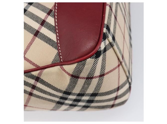 Borsa a tracolla BURBERRY Nova Check Blue Label in tela beige e argento Auth 199428 - vista 13