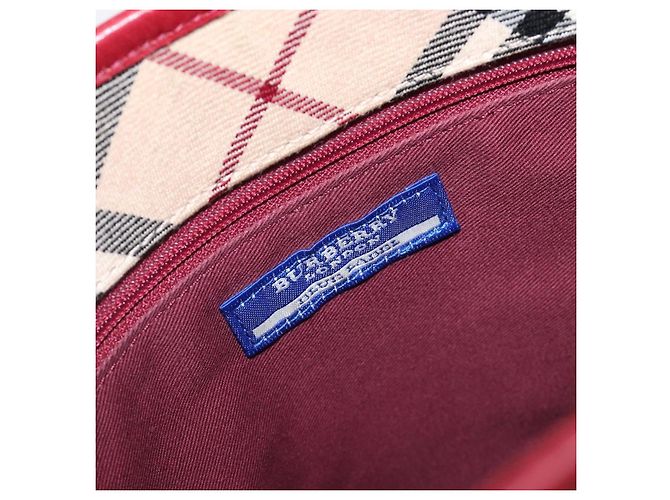 Borsa a tracolla BURBERRY Nova Check Blue Label in tela beige e argento Auth 199428 - vista 19