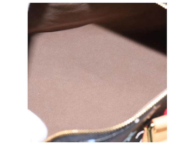 LOUIS VUITTON Monogram Multicolor Speedy 30 Hand Bag Black M92642 Auth 200842SAV Nero - vista 10
