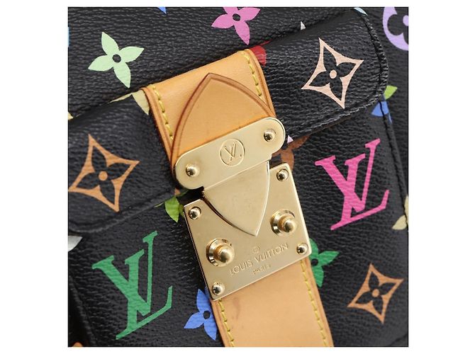 LOUIS VUITTON Monogram Multicolor Speedy 30 Hand Bag Black M92642 Auth 200842SAV Nero - vista 18