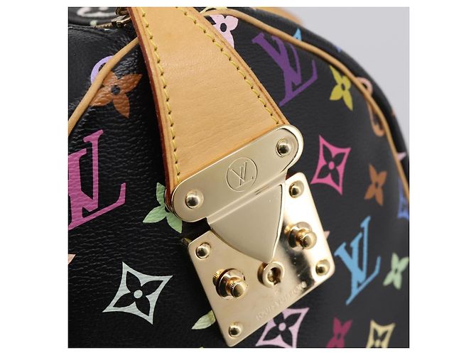 LOUIS VUITTON Monogram Multicolor Speedy 30 Hand Bag Black M92642 Auth 200842SAV Nero - vista 19