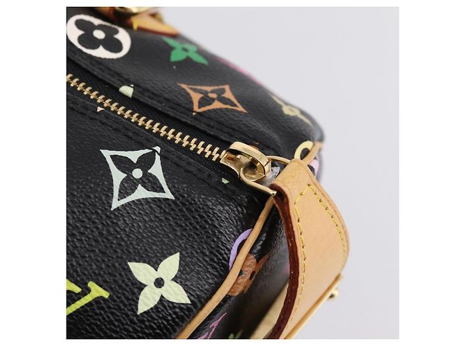 LOUIS VUITTON Monogram Multicolor Speedy 30 Hand Bag Black M92642 Auth 200842SAV Nero - vista 20