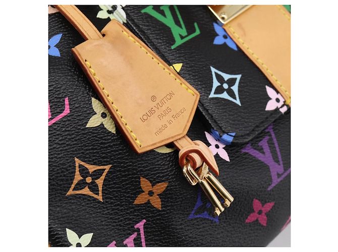 LOUIS VUITTON Monogram Multicolor Speedy 30 Hand Bag Black M92642 Auth 200842SAV Nero - vista 9