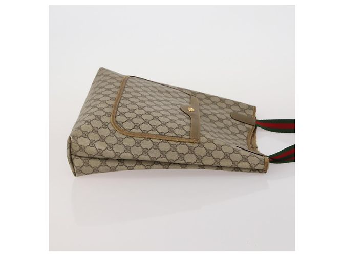 Borsa a mano GUCCI GG Canvas GG Supreme Web Sherry Line PVC Set di 3 Beige Auth 196165 - vista 11