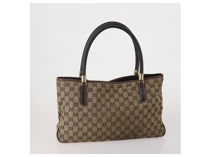 Borsa a mano GUCCI GG Canvas GG Supreme Web Sherry Line PVC Set di 3 Beige Auth 196165 - vista 3