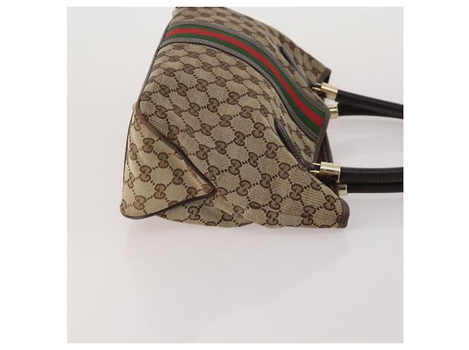 Borsa a mano GUCCI GG Canvas GG Supreme Web Sherry Line PVC Set di 3 Beige Auth 196165 - vista 4