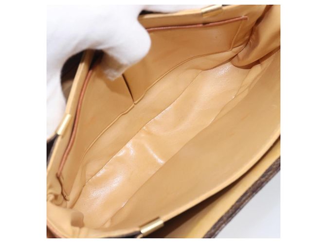 Céline Borsa a tracolla CELINE Macadam Horse Carriage PVC Marrone Tono Oro Auth 202089A - vista 17