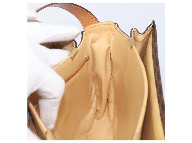 Céline Borsa a tracolla CELINE Macadam Horse Carriage PVC Marrone Tono Oro Auth 202089A - vista 18