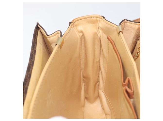 Céline Borsa a tracolla CELINE Macadam Horse Carriage PVC Marrone Tono Oro Auth 202089A - vista 19