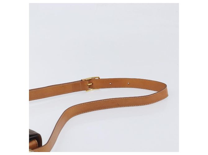 Céline Borsa a tracolla CELINE Macadam Horse Carriage PVC Marrone Tono Oro Auth 202089A - vista 8