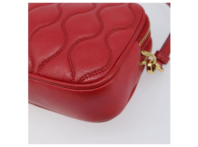 Pouch Miu Miu in pelle rossa tono oro Auth 200834V Rosso - vista 10