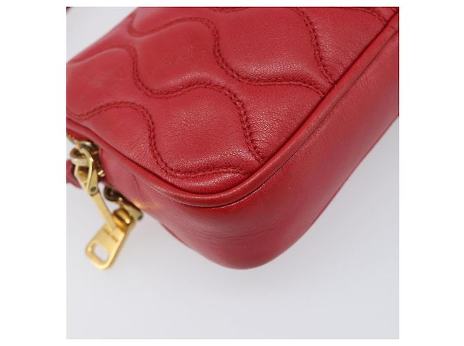 Pouch Miu Miu in pelle rossa tono oro Auth 200834V Rosso - vista 11