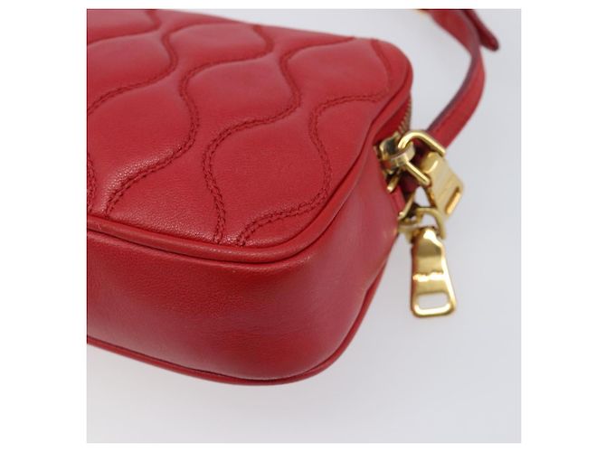 Pouch Miu Miu in pelle rossa tono oro Auth 200834V Rosso - vista 12