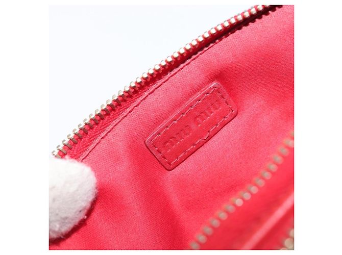 Pouch Miu Miu in pelle rossa tono oro Auth 200834V Rosso - vista 16