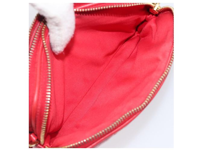 Pouch Miu Miu in pelle rossa tono oro Auth 200834V Rosso - vista 20