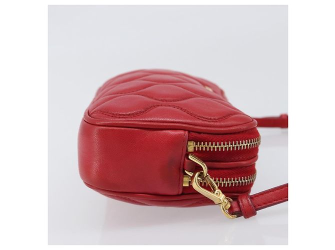 Pouch Miu Miu in pelle rossa tono oro Auth 200834V Rosso - vista 4