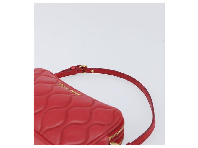 Pouch Miu Miu in pelle rossa tono oro Auth 200834V Rosso - vista 8
