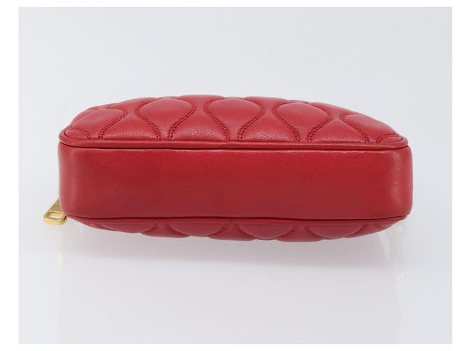 Pouch Miu Miu in pelle rossa tono oro Auth 200834V Rosso - vista 9