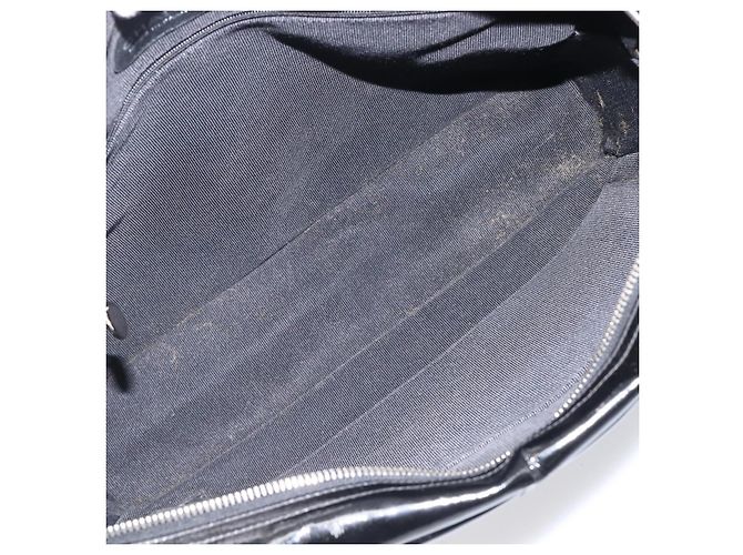 Borsa a tracolla CHANEL Matelasse Pelle verniciata Nero Argento CC Auth bs36946 - vista 16