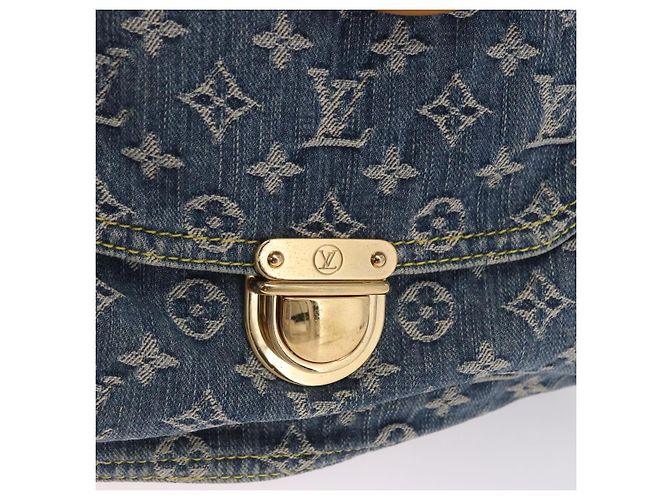 LOUIS VUITTON Monogram Denim Flat shopper Tote Bag Blue M95018 LV Auth 197248V - vista 18