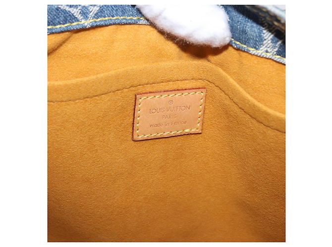 LOUIS VUITTON Monogram Denim Flat shopper Tote Bag Blue M95018 LV Auth 197248V - vista 19