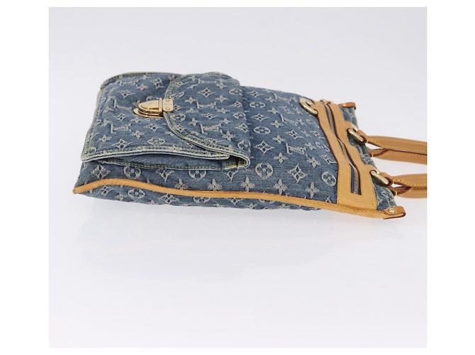 LOUIS VUITTON Monogram Denim Flat shopper Tote Bag Blue M95018 LV Auth 197248V - vista 3