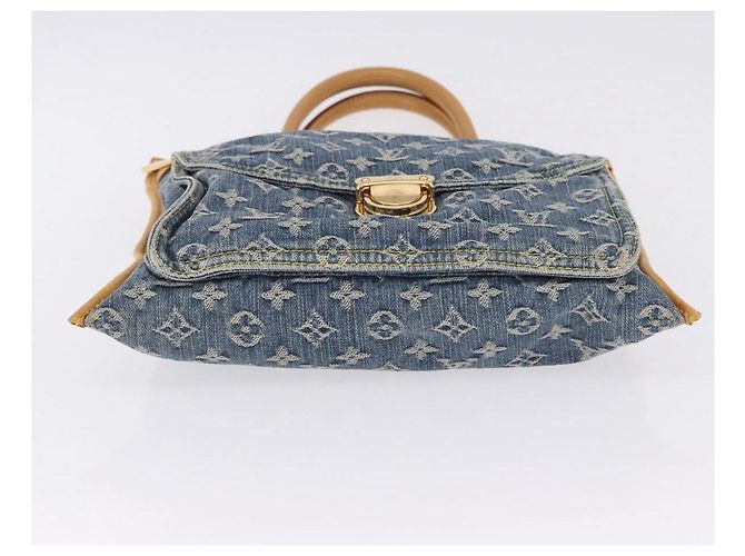 LOUIS VUITTON Monogram Denim Flat shopper Tote Bag Blue M95018 LV Auth 197248V - vista 5
