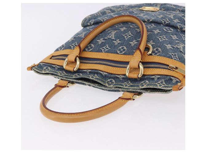 LOUIS VUITTON Monogram Denim Flat shopper Tote Bag Blue M95018 LV Auth 197248V - vista 6