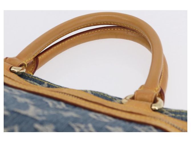 LOUIS VUITTON Monogram Denim Flat shopper Tote Bag Blue M95018 LV Auth 197248V - vista 8