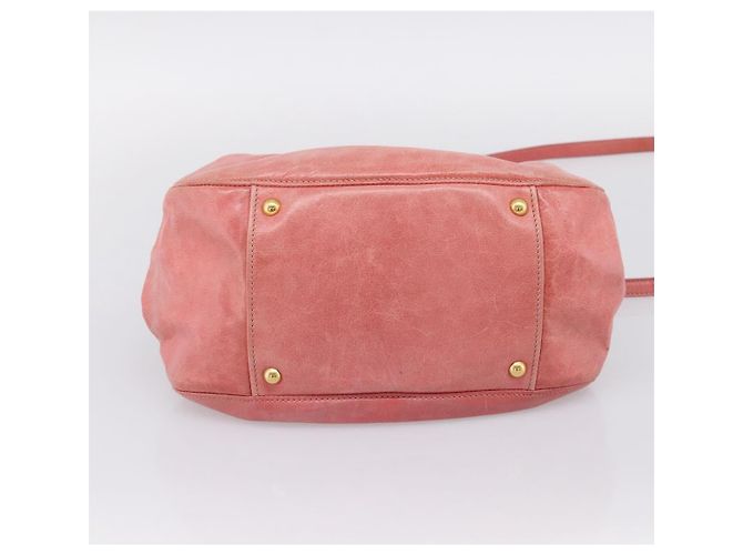 Borsa a mano Miu Miu Vitellolux in pelle 2way Rosa Tono Oro Auth 202077V - vista 12