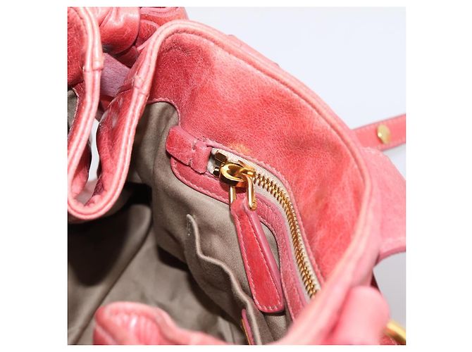 Borsa a mano Miu Miu Vitellolux in pelle 2way Rosa Tono Oro Auth 202077V - vista 21