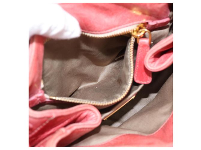 Borsa a mano Miu Miu Vitellolux in pelle 2way Rosa Tono Oro Auth 202077V - vista 22