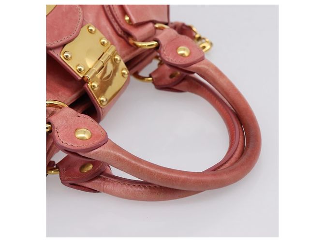 Borsa a mano Miu Miu Vitellolux in pelle 2way Rosa Tono Oro Auth 202077V - vista 7